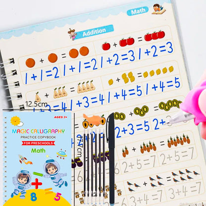 New Reusable Learning Math English 3D Calligraphy Book Drawing Copybook Numbers Education for Kids Letter Practice Toy Gifts 