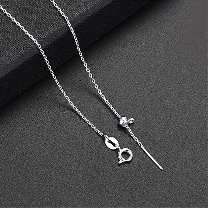Adjustable Lariat Chain Necklace, Thin Stainless Steel Slide Chain for DIY Pendant Making, Multi-Color Available - Steel colo