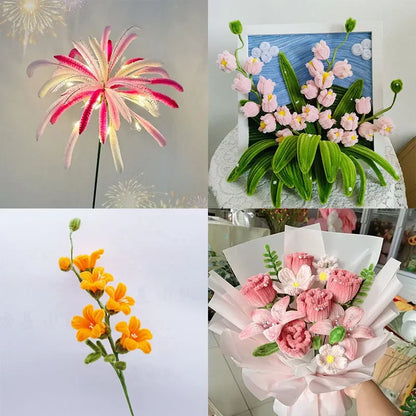 Artificial Flower Stem Wire Flower Pole Rod for diy Chenille Stems Stick Simulation Flower Material With Green Floriculture T