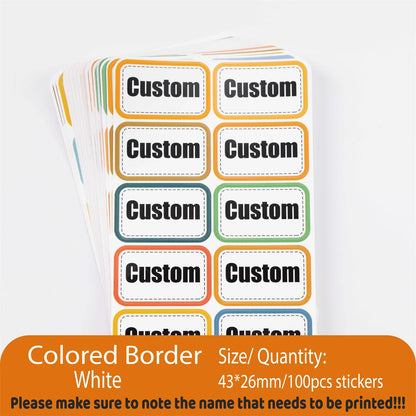 Custom Kawaii Name Tag Sticker Waterproof Stickers Decals Personalized Label for Children School Stationery Bottle - ColorTra