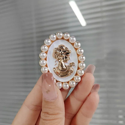 Small Cute Little Girl In Black Dress Nurse Brooches Rhinestone Crystal Brooch Pin Drop Oil Corsage Clothing Coat Jewelry - X