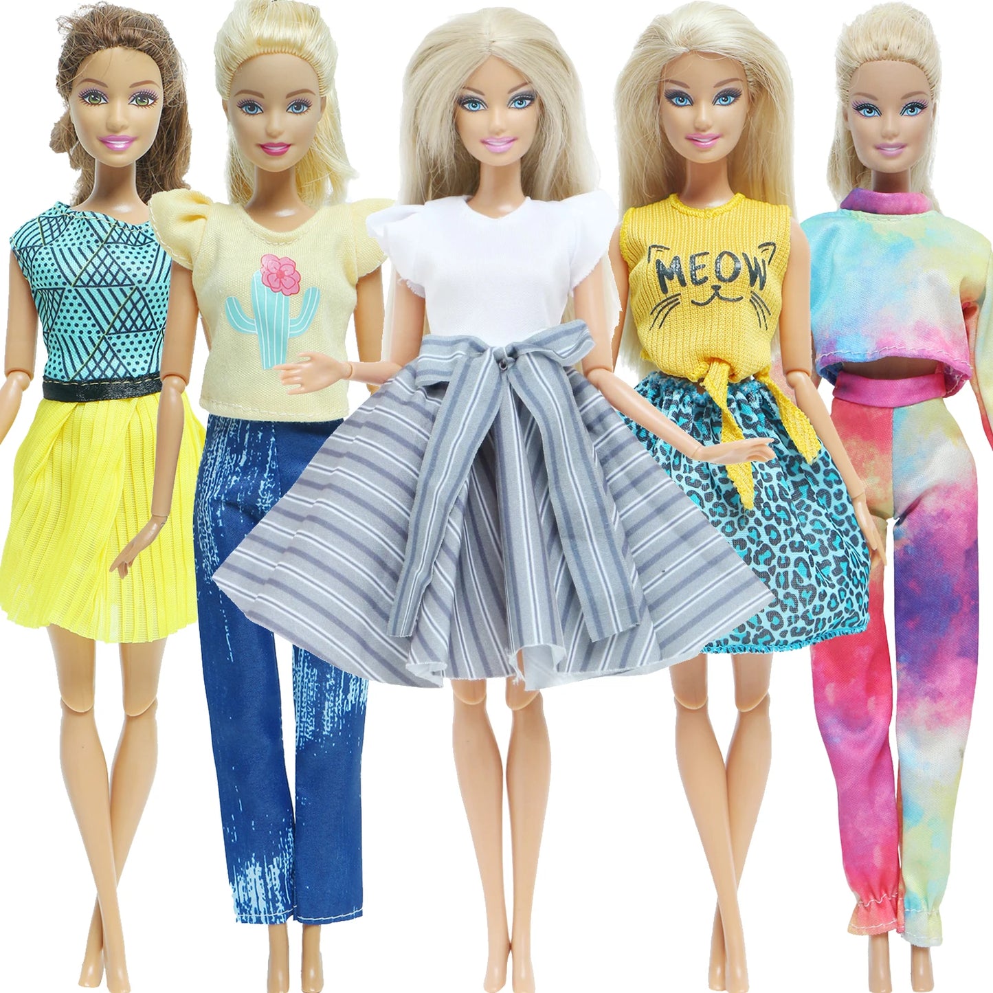 5 Set 3 Set Handmade Fashion Doll Outfit Daily Casual Wear Blouse Shirt Vest Bottom Pants Skirt Clothes for 1/6 Doll Accessor