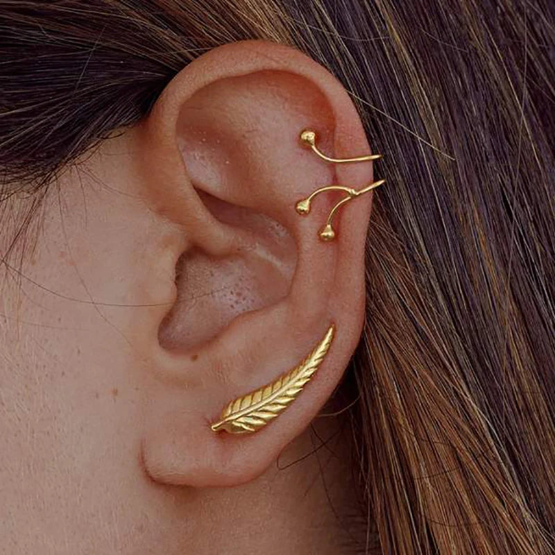 2021 gold-plated Ear Jackets Climbers Clip Earrings For Women CZ Zircon Stud Earring Earcuffs Men Jewelry