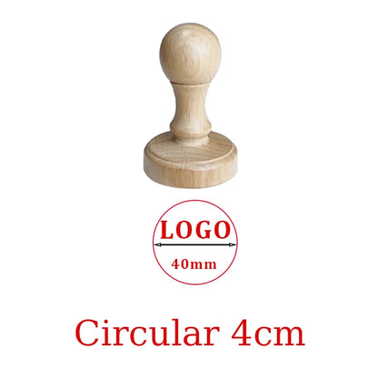 LOGO Custom Wooden Rubber Stamp Personalized Name Stamp Business Logo Customization for Office Craft DIY | Free Design - Circ