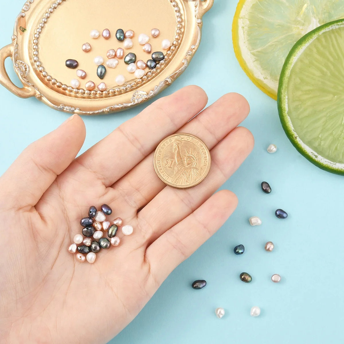 10Pcs Natural Cultured Freshwater Pearl Beads, Baroque Keshi Pearl Beads for Earring Necklace DIY Jewelry Making