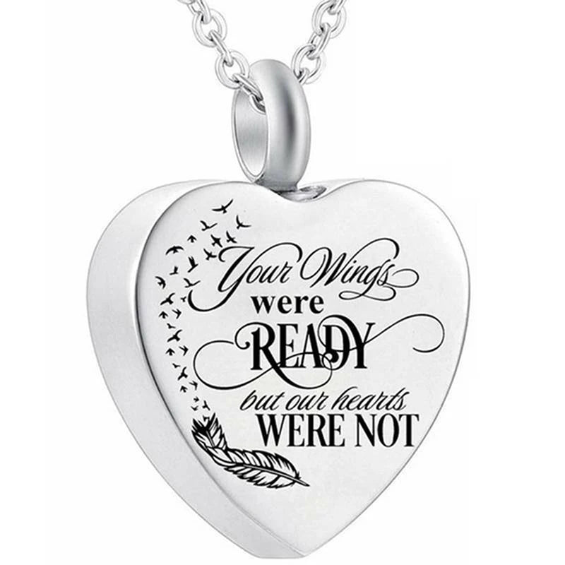 Heart Urn Necklace for Ashes - Cremation Jewelry Keepsake Memorial Pendants Gift