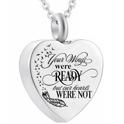 Heart Urn Necklace for Ashes - Cremation Jewelry Keepsake Memorial Pendants Gift