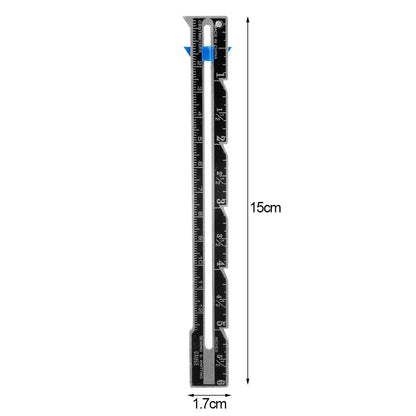 5-IN-1 Sewing Seam Ruler Measuring Gauge Patchwork Quilting Tailor Ruler Sizer Helper Aluminum Plastic Sliding Gauge - B