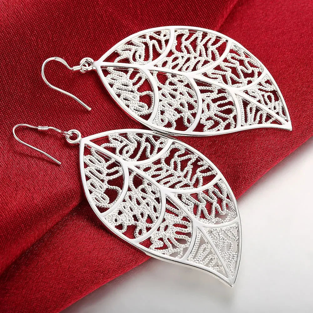925 Sterling Silver Earrings Simple Round Circle Hoop Earrings For Woman Fashion Wedding Engagement Charm Jewelry - PURPLE
