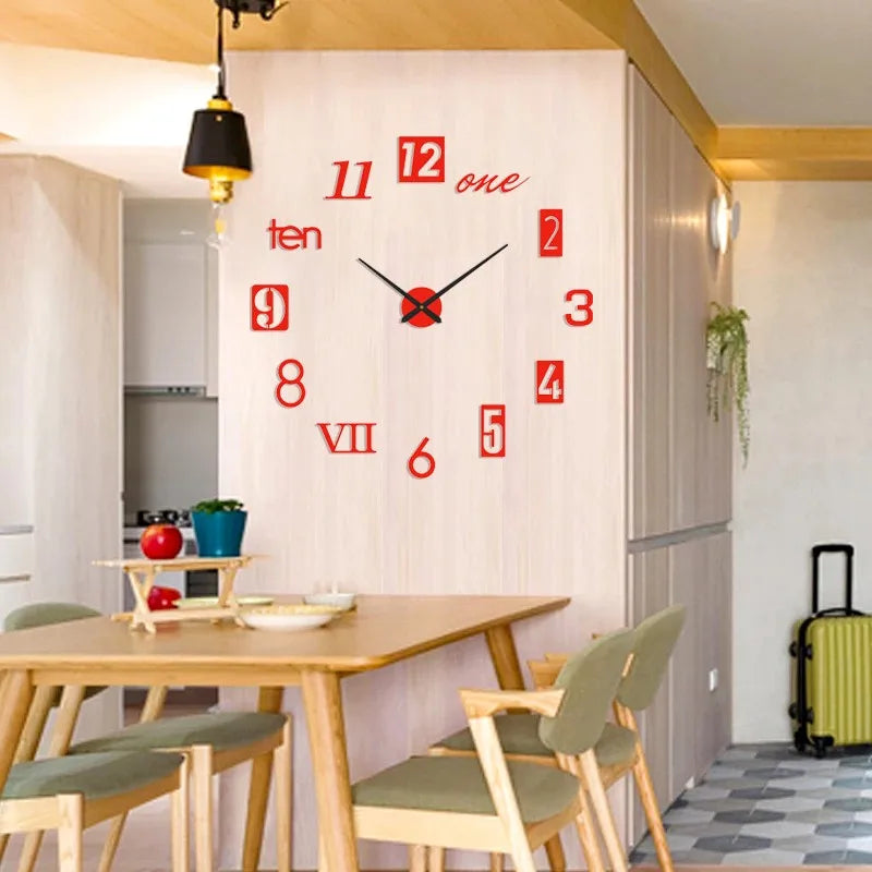 Creative Luminous Silent Wall Clock DIY Living Room Bedroom Three-dimensional Decorative Digital Clock Acrylic Wall Home Deco