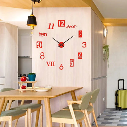 Creative Luminous Silent Wall Clock DIY Living Room Bedroom Three-dimensional Decorative Digital Clock Acrylic Wall Home Deco