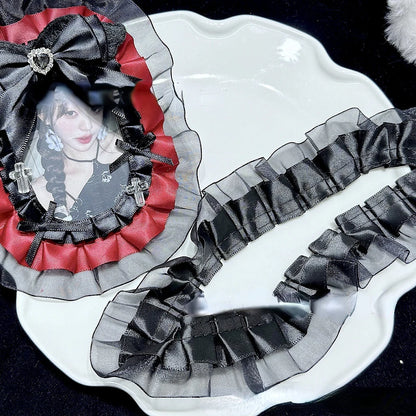1 Meter 3.8CM Wide Double Layers Organza Satin Pleated Lace Ribbon Lolita Bags Decorative Fabric Ruffle Trim DIY Ita Bag Deco