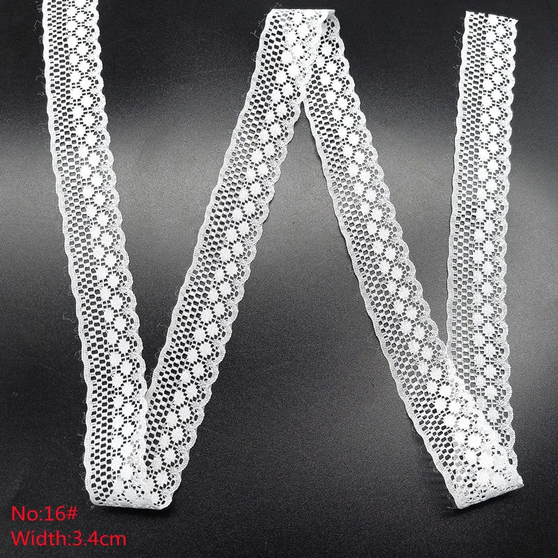 10 Yards 38 Kinds of White Lace Ribbon African Lace Fabric DIY Webbing Decoration Gifts Packing Sewing Clothes Material Craft