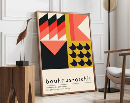 Mid Century Bauhaus Geometric Canvas Prints Poster Retro Abstract Wall Art Painting Pics for Modern Living Room Home Decorati