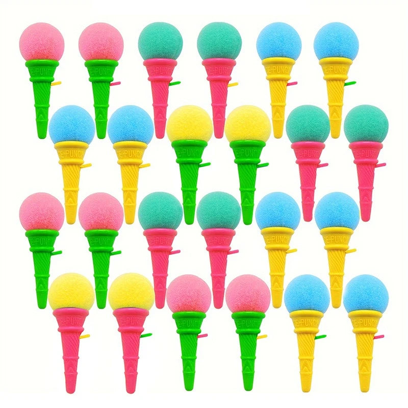 20/10/5Pcs Mini Ice Cream Shooters Colorful Sponge Ball Goodie Bag Filler Christmas Gifts Home Festival Party Games Supplies