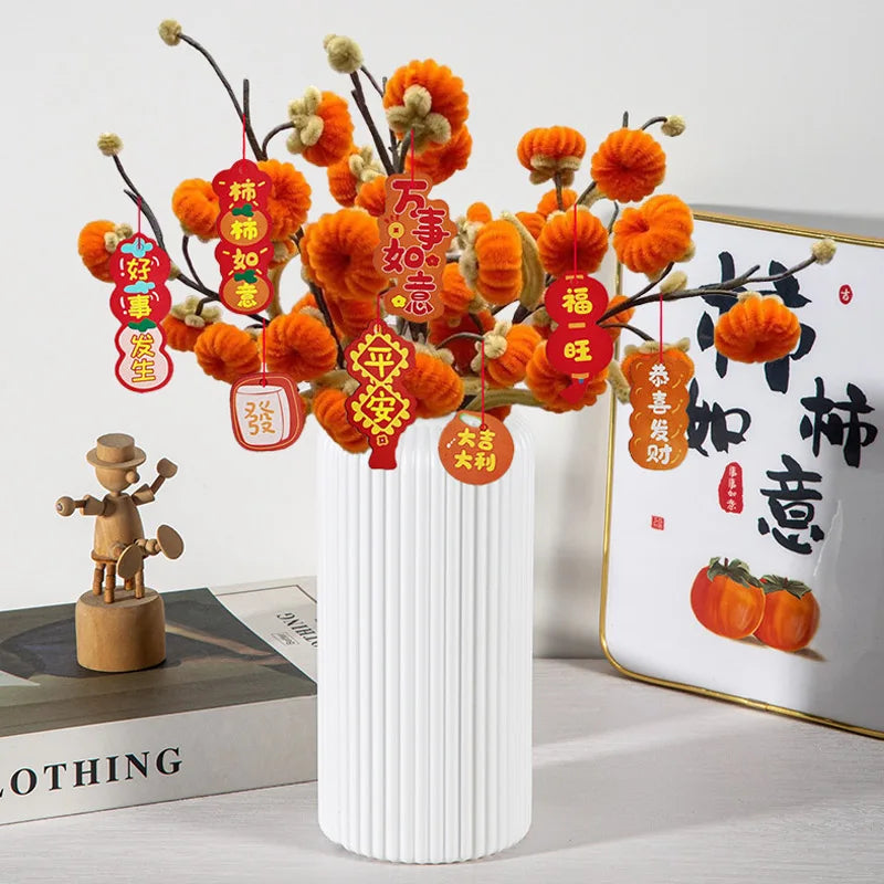 Nordic Plastic Small Vase for Tabletop Home Flower Living Room Decor Decoration Table Ornaments Circle Flower Arrangement Vas