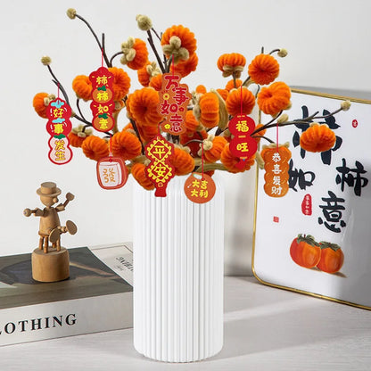 Nordic Plastic Small Vase for Tabletop Home Flower Living Room Decor Decoration Table Ornaments Circle Flower Arrangement Vas