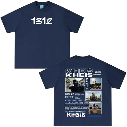 Rapper KHEIS Album Tour Graphics T-shirt Men Women Fashion Hip-hop T-shirts Short-sleeved Loose Casual Cotton Comfort T-shirt