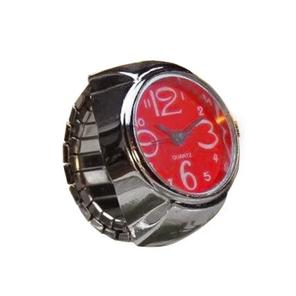 Vintage Punk Finger Watch Mini Elastic Strap Alloy Watches Couple Rings Jewelry Clock Retro Roman Quartz Watch Rings Women Me