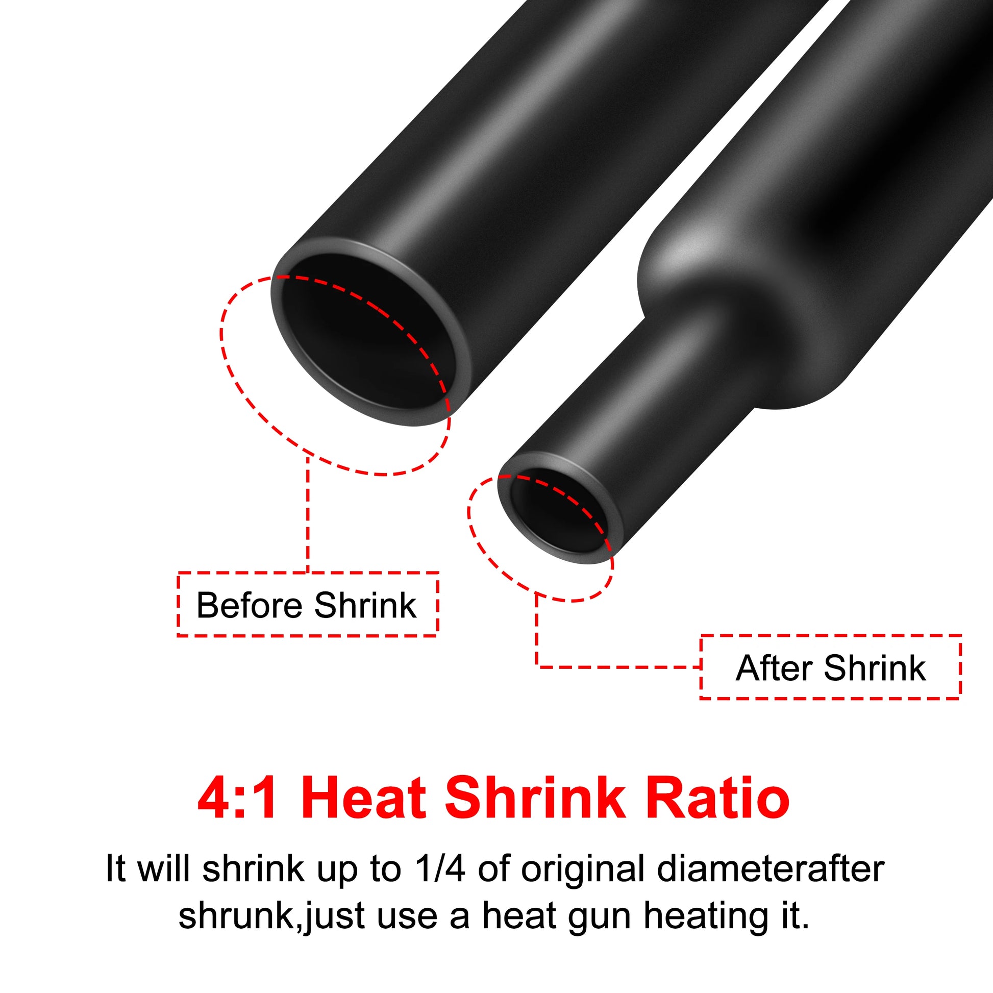 5M 4:1 Heat Shrink Tube With Glue Thermoretractile Shrinkable Tubing Dual Wall 4 6 8 12 16 18 20mm