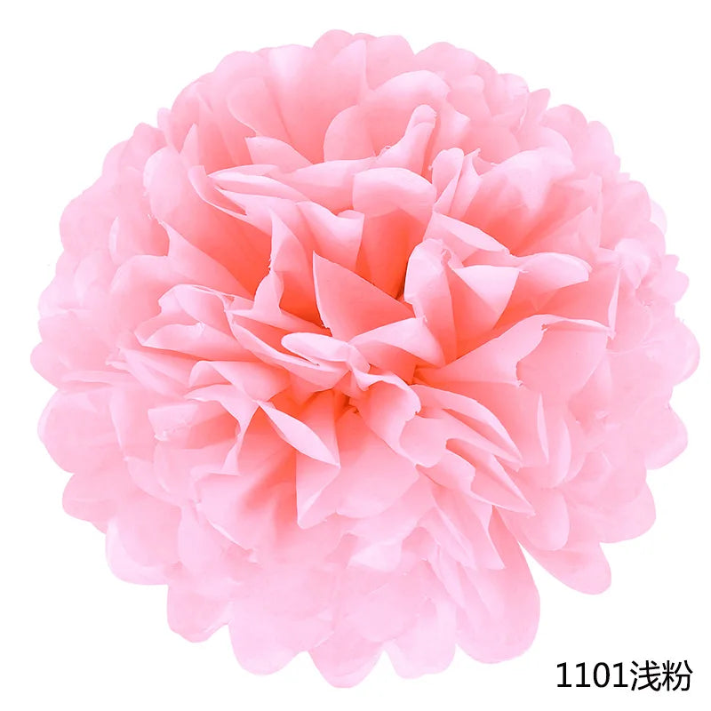 5pcs Wedding Decorative Paper Pompoms Pom Poms Flower Ball Party Home Decor Tissue Baby Shower Birthday Christmas DIY Decorat