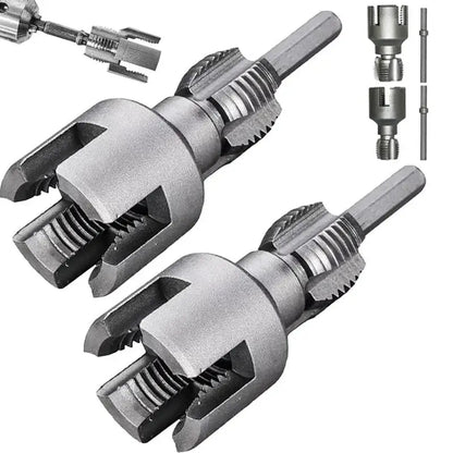 Pipe Thread Cutting Tool Integrated Internal & External Pipe Threading Tool Electric Drill Compatible PVC Pipe Threader Kit
