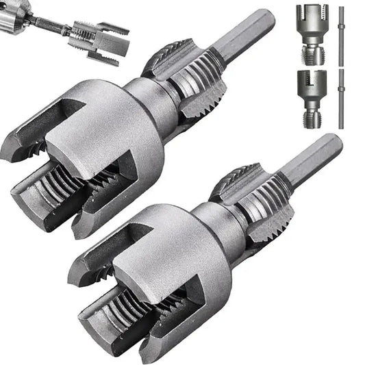 Pipe Thread Cutting Tool Integrated Internal & External Pipe Threading Tool Electric Drill Compatible PVC Pipe Threader Kit