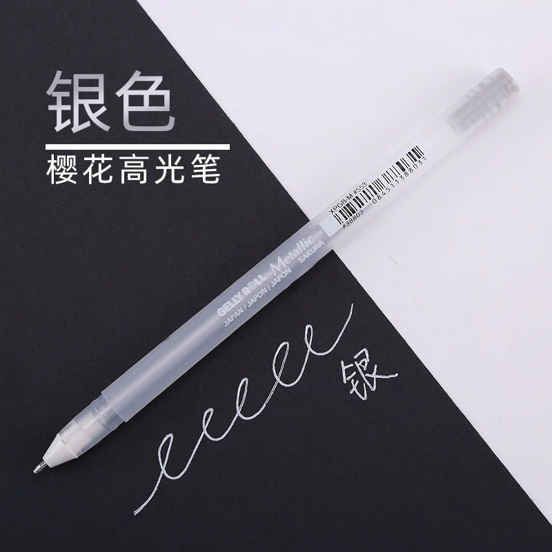 1/3PCS SAKURA Gelly Roll Gel Pens Highlight Marker for Journaling Art Drawing Classic White Ink Assorted Point Fine Medium Bo
