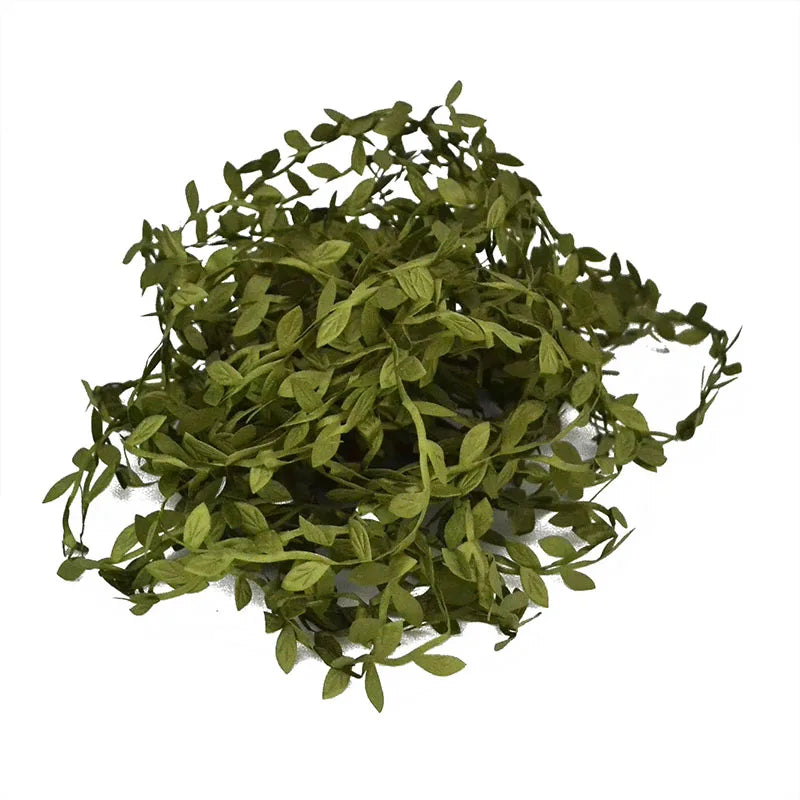 10/20M Silk Leaf-Shaped Handmake Artificial Green Leaves Faux Vines Bathroom Decorative Diy Wreath Accessories Home Decoreati