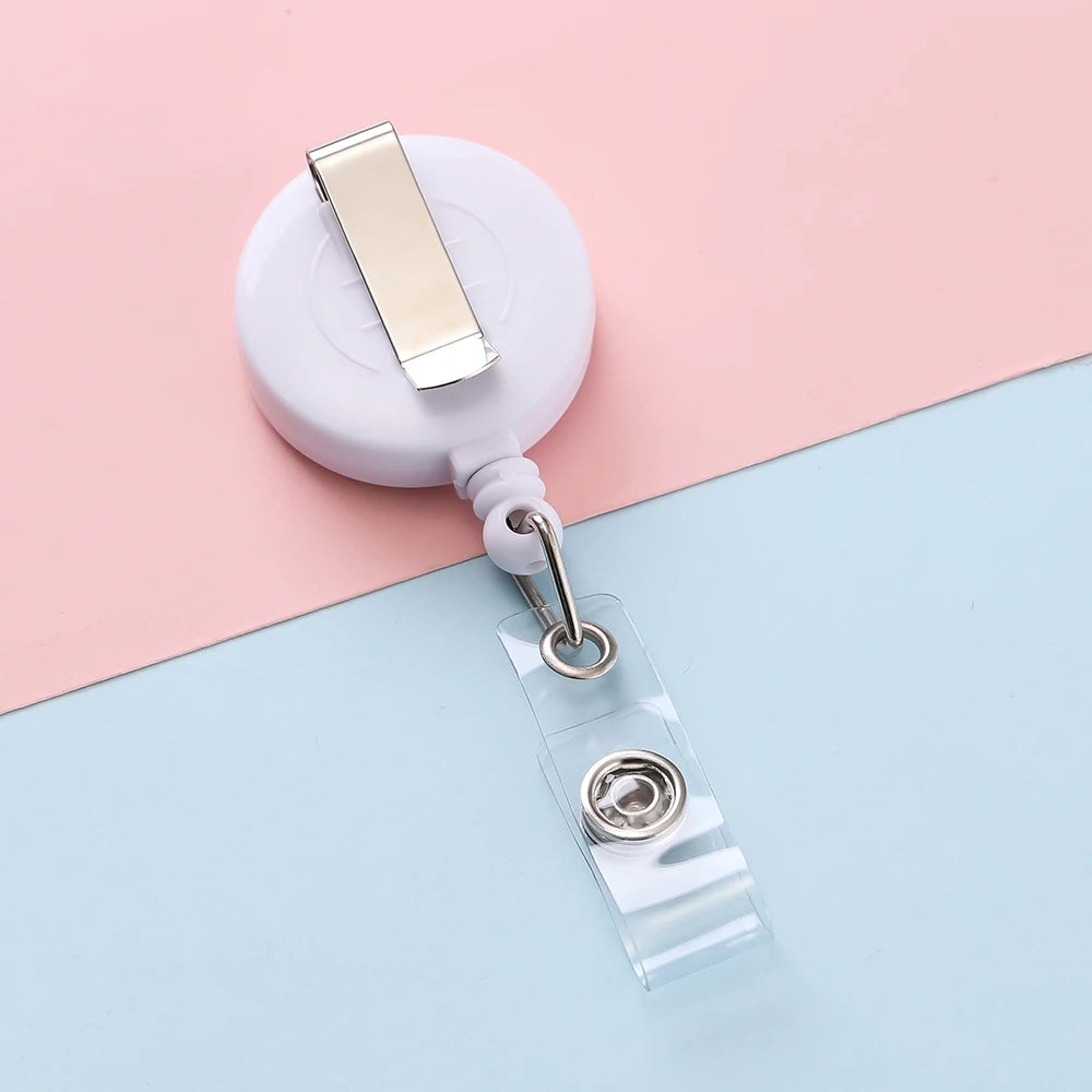 Retractable Steel Cord Pull Reel Keychains Spring Buckle Clasp Wire Rope Key Ring Recoil ID Card Holder Key Chain Multiple To