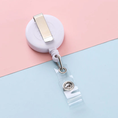 Retractable Steel Cord Pull Reel Keychains Spring Buckle Clasp Wire Rope Key Ring Recoil ID Card Holder Key Chain Multiple To