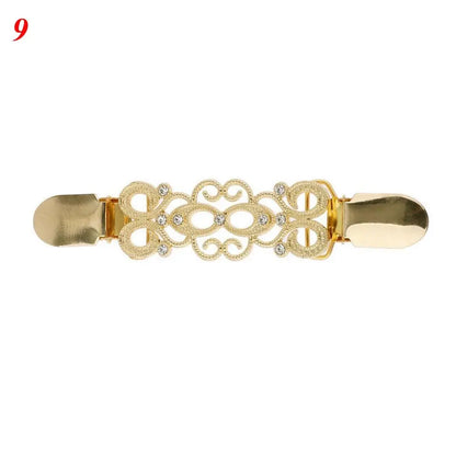 Women Carved Flower Cardigan Sweater Blouse Shawl Clips Shirt Collar Shawl Brooch Retro Duck Clip Clasps Charm Accessories Gi