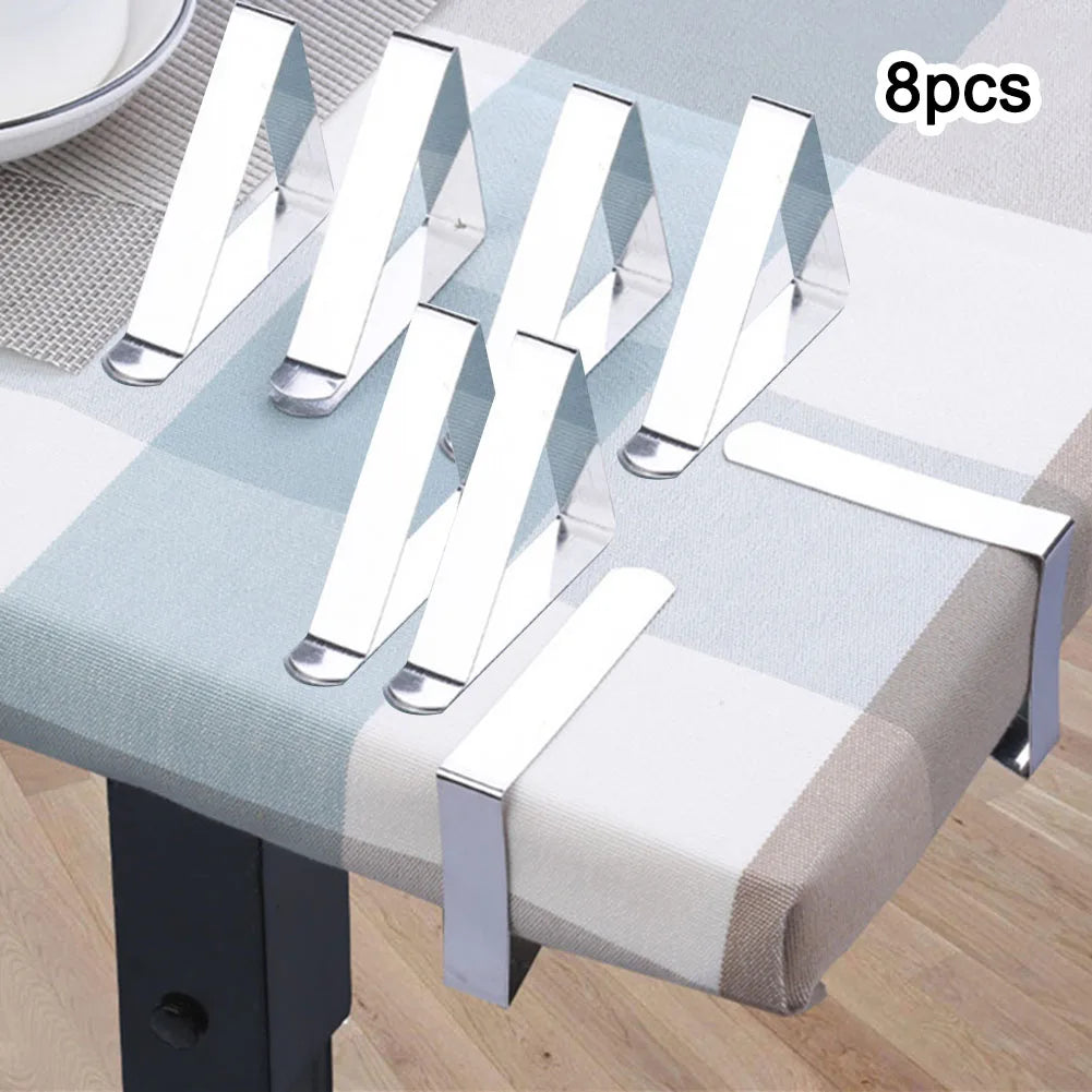 8 Pcs Stainless-Steel Table Cloth Clip Wedding Picnic Table Cover Clip Holder Round Tablecloth Stable Clips For Home Fixed Cl