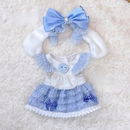 20cm Cute Mini Plush Doll'S Clothes Outfit Accessories Maid Skirt Cute Doll Dress Suit - 04