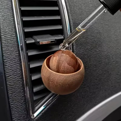 Car & Home Essential Oil Diffuser - Made of Wood Mini Cute Natural Fragrance Diffuser Suitable for Bedroom Living Room Bathro