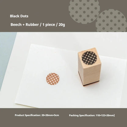 Journal GO Geometric Aesthetic Wooden Stamp Vintage Dot Gird Landscape Creative DIY Junk Journal Material Collage Stationery