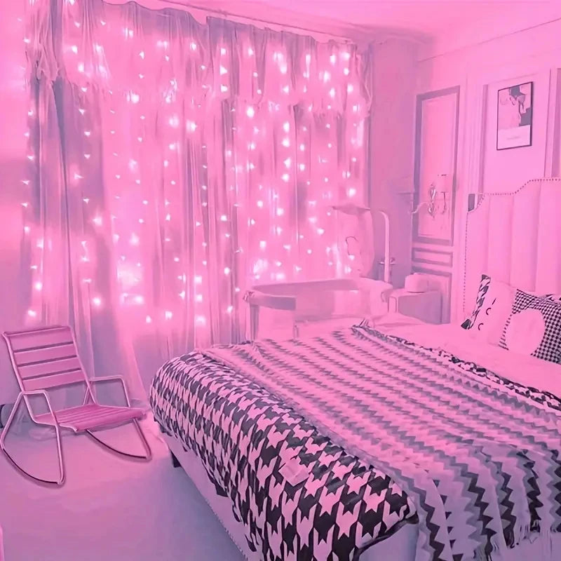 Christmas Home Decoration USB 8 Modes Fairy Garland Lights LED Curtain String Lights with Remote Control for Bedroom Wedding