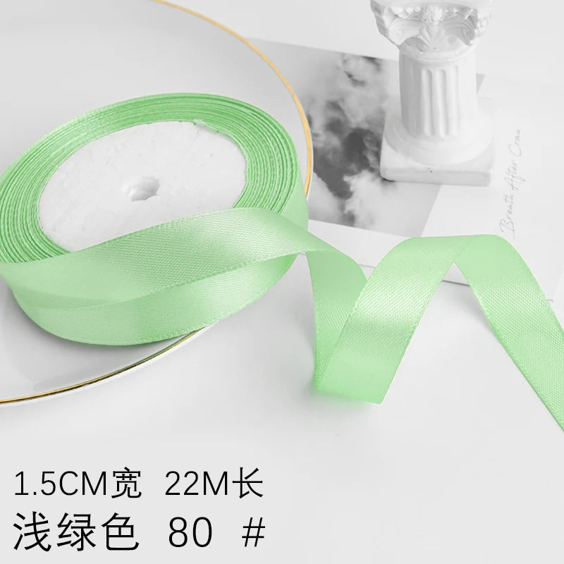 Wusmart 22Meters/Roll 1.5cm Single Face Satin Ribbon DIY Handmade Crafts Fabric Christmas Wedding Decoration Silk Ribbons - 8