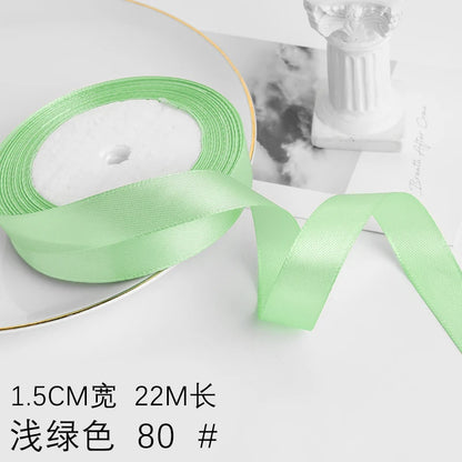 Wusmart 22Meters/Roll 1.5cm Single Face Satin Ribbon DIY Handmade Crafts Fabric Christmas Wedding Decoration Silk Ribbons - 8