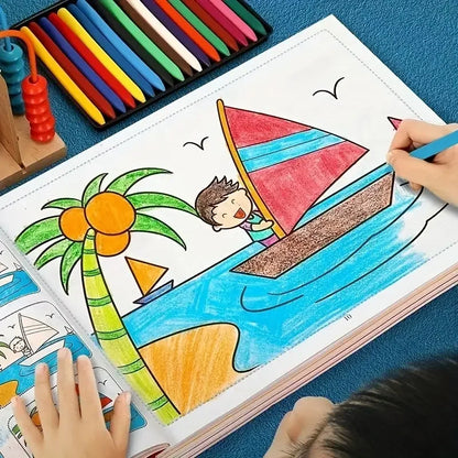 46-Page Kids Drawing & Painting Coloring Book - Educational Art Supplies for Creative Learning, Gift for Boys & Girls, Chines
