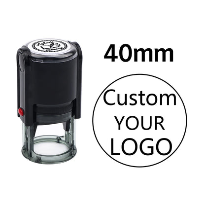 Custom Stamp Round Self Inking,Personalized Stamp 25/30/40/50mm Monogram LOGO Design Rubber Stampswith 4 Optional Ink Colors 