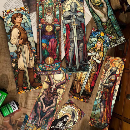 30pcs tarot bookmarks painted glass textured decorative office supplies student reading book labeling creative gift message c