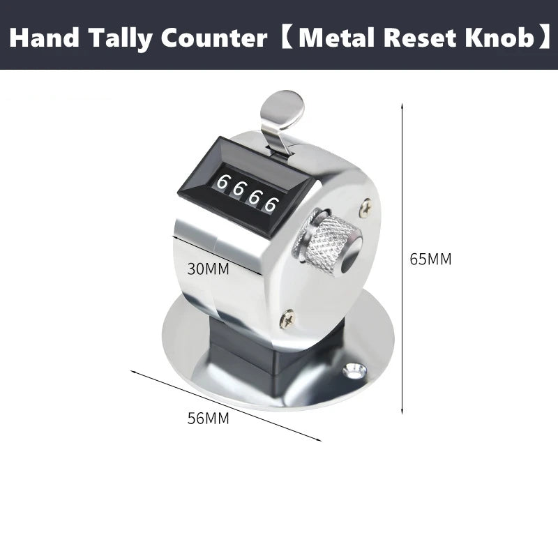 Handheld Tally Counter Tool 4 Digit Number Count Clicker Counter Hand Mechanical Pitch Counters for Coaching,Knitting,Fishing