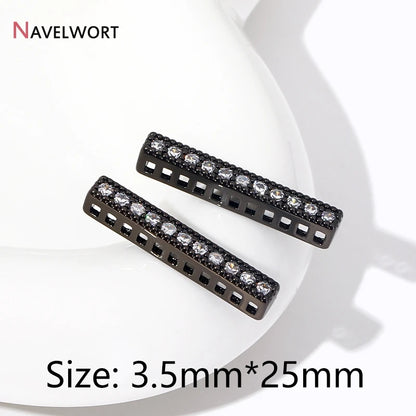18K Gold Plated Brass Spacer Bars,Cuboid Rows Separator,Inlaid Zircon Accessories DIY Spacer Bars,Supplies For Jewelry