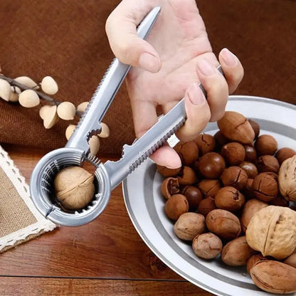 Silvery Metal Walnut Clip Multi Functional Household Nutcracker Shelling Tool for Hazelnuts Chestnuts