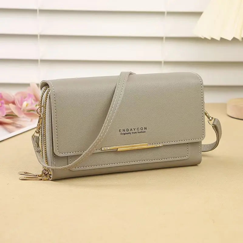 2024 New Women's Wallet Korean Multifunctional Shoulder Bag Mid-length Clutch Coin Purse - GRAY