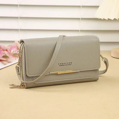 2024 New Women's Wallet Korean Multifunctional Shoulder Bag Mid-length Clutch Coin Purse - GRAY