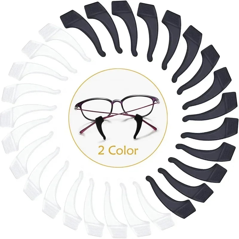 2/40pcs Silicone Ear Hook Anti-slip Glasses Leg Ear Sleeve Bracket Fastener Sunglasses Accessories Grip Anti-fall Eyewear Hol