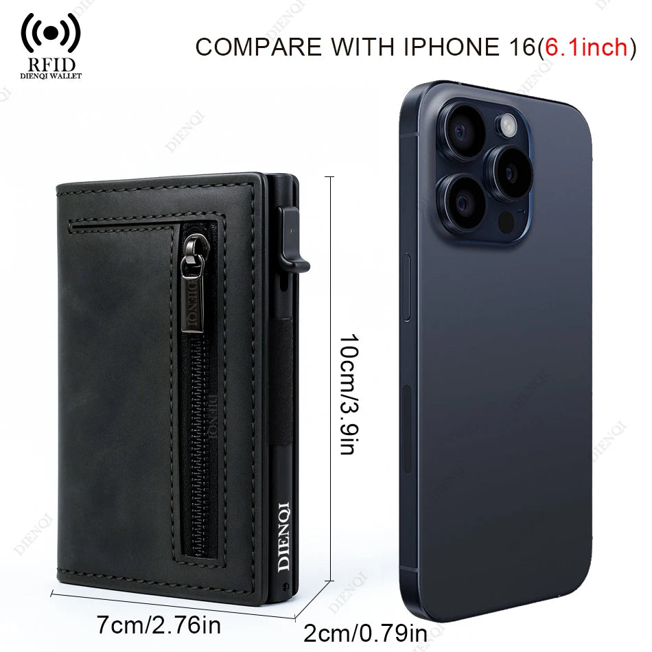 Rfid Credit Card HolderMen Wallets Luxury Money Bag Purse Metal Aluminium Slim Thin Small Smart Minimalistic Wallets for Men