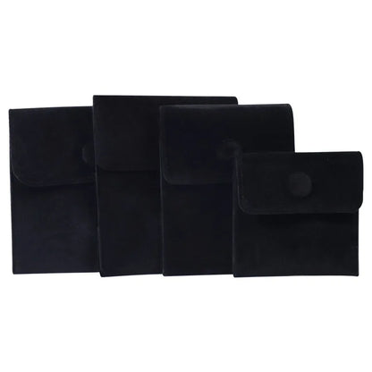 1pcs Jewellery Pouch Packaging Bag Soft Velvet Gift Bracelet Necklace Earrings Rings Storeage Custom Logo - Black / M 7.5 x 9